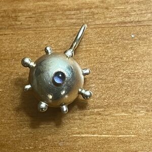 Vintage 1960s Gold-Plated Sterling Silver Sputnik Iolite Pendant HEAVY! 19.8 g